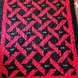 Happy Crafters Quilt Shop - Red and Black Crown Royal quilt