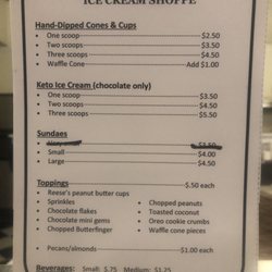 Main Street Ice Cream Shoppe & Old Fashion Soda Fountain - The menu