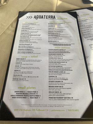 Menu photo 4 Aquaterra Restaurant Fallbrook, CA Menu photo 4 Aquaterra Restaurant Fallbrook, CA