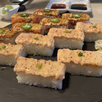 Miku - Salmon Oshi (Top) & Ebi Oshi (Bottom) - Japanese Near Me - Vancouver, British Columbia