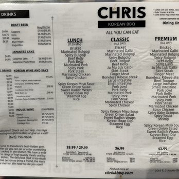 Chris Korean BBQ - Menu (March 2023) - Korean Near Me - Pasadena, California Chris Korean BBQ - Menu (March 2023) - Korean Near Me - Pasadena, California