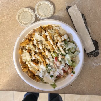 Bol Mediterranean Grill - A byo bowl Grilled Chicken lettuce brown basmati rice, tomatoes, cucumbers, avocado, chickpeas, corn, feta cheese - Mediterranean Near Me - Albany, New York