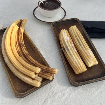 San Gines - Churros filled with Nutella and a platter with 3 kinds - Cafes Near Me - Austin, Texas San Gines - Churros filled with Nutella and a platter with 3 kinds - Cafes Near Me - Austin, Texas