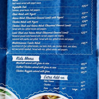 Sara's Mediterrean Grill - Entree Menu - Mediterranean Near Me - Wappingers Falls, New York
