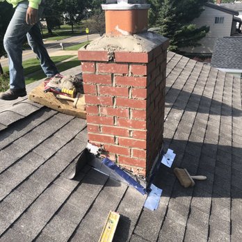 New View Roofing & Restoration - chimney being rebuilt, for customer - Roofing Near Me New View Roofing & Restoration - chimney being rebuilt, for customer - Roofing Near Me