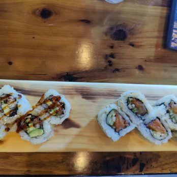 Sake Bomb - Spicy Salmon and Unagi Avocado roll (lunch special) - Japanese Near Me - San Francisco, California Sake Bomb - Spicy Salmon and Unagi Avocado roll (lunch special) - Japanese Near Me - San Francisco, California