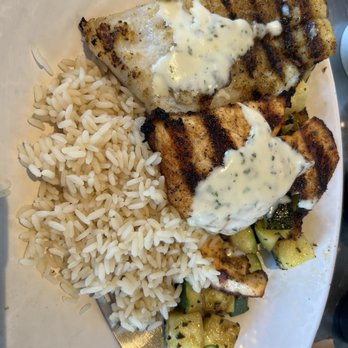 California Fish Grill - Close up of the salmon & swai combo - Seafood Near Me - Pasadena, California