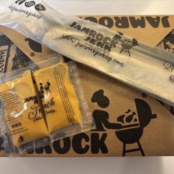 Jamrock Jerk - Customized packaging for box, utensils and dressings! - Food Trucks Near Me - New York, New York Jamrock Jerk - Customized packaging for box, utensils and dressings! - Food Trucks Near Me - New York, New York