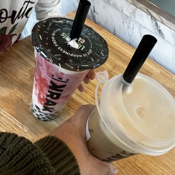Krak Boba - Strawberry Milk (Large) crème Crme Brle Coffee - Bubble Tea Near Me - Menifee, California
