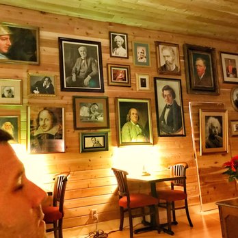 The Cellar - A Wine Library - How many portraits can you identify??? - Wine Bars Near Me - Pasadena, California