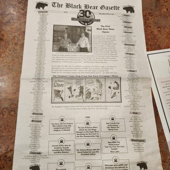 Black Bear Diner Palmdale - Menue so cute - Diners Near Me - Palmdale, California