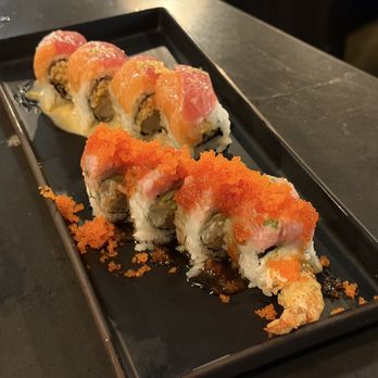 Sumo Hotpot and Sushi - Half Rolls: Chanel Roll (top) and Demon Slayer Roll (bottom) - Sushi Bars Near Me - Las Vegas, Nevada Sumo Hotpot and Sushi - Half Rolls: Chanel Roll (top) and Demon Slayer Roll (bottom) - Sushi Bars Near Me - Las Vegas, Nevada