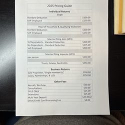 Family Tax Company - 25/26 pricing guide