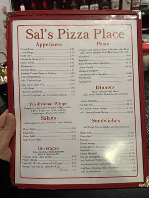 Menu photo 1 Sal's Pizza Place Huntley, IL Menu photo 1 Sal's Pizza Place Huntley, IL