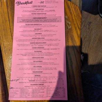 Blueberry Hills Farms - Breakfast menu. - American Near Me - Manson, Washington Blueberry Hills Farms - Breakfast menu. - American Near Me - Manson, Washington
