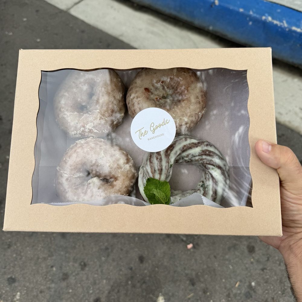 The Goods - 3 brown Butters and one mint in the new box! - Donuts Near Me - Carlsbad, California