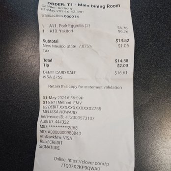 Bangkok Tokyo - Receipt - Thai Near Me - Alamogordo, New Mexico Bangkok Tokyo - Receipt - Thai Near Me - Alamogordo, New Mexico