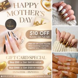 Serenity Day Spa Nails - HAPPY MOTHER'S DAY AT SERENITY DAY SPA NAILS
Celebrate the most important woman in your life with a little extra love, luxury, and rel