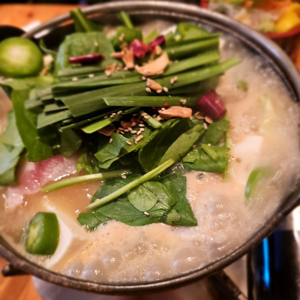 Kimura - Collagen Nabe (Miso base-) Pork collagen, chicken, Kurobuta pork belly, tofu, veggies. $27 for solo. Prefer the Mizutaki but that's for 2 - Japanese Near Me - New York, New York Kimura - Collagen Nabe (Miso base-) Pork collagen, chicken, Kurobuta pork belly, tofu, veggies. $27 for solo. Prefer the Mizutaki but that's for 2 - Japanese Near Me - New York, New York