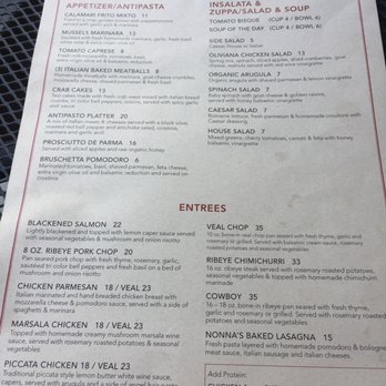 Oliviana Ristorante & Bar Italiano - A snapshot of their menu . . . - Italian Near Me - Augusta, Georgia Oliviana Ristorante & Bar Italiano - A snapshot of their menu . . . - Italian Near Me - Augusta, Georgia
