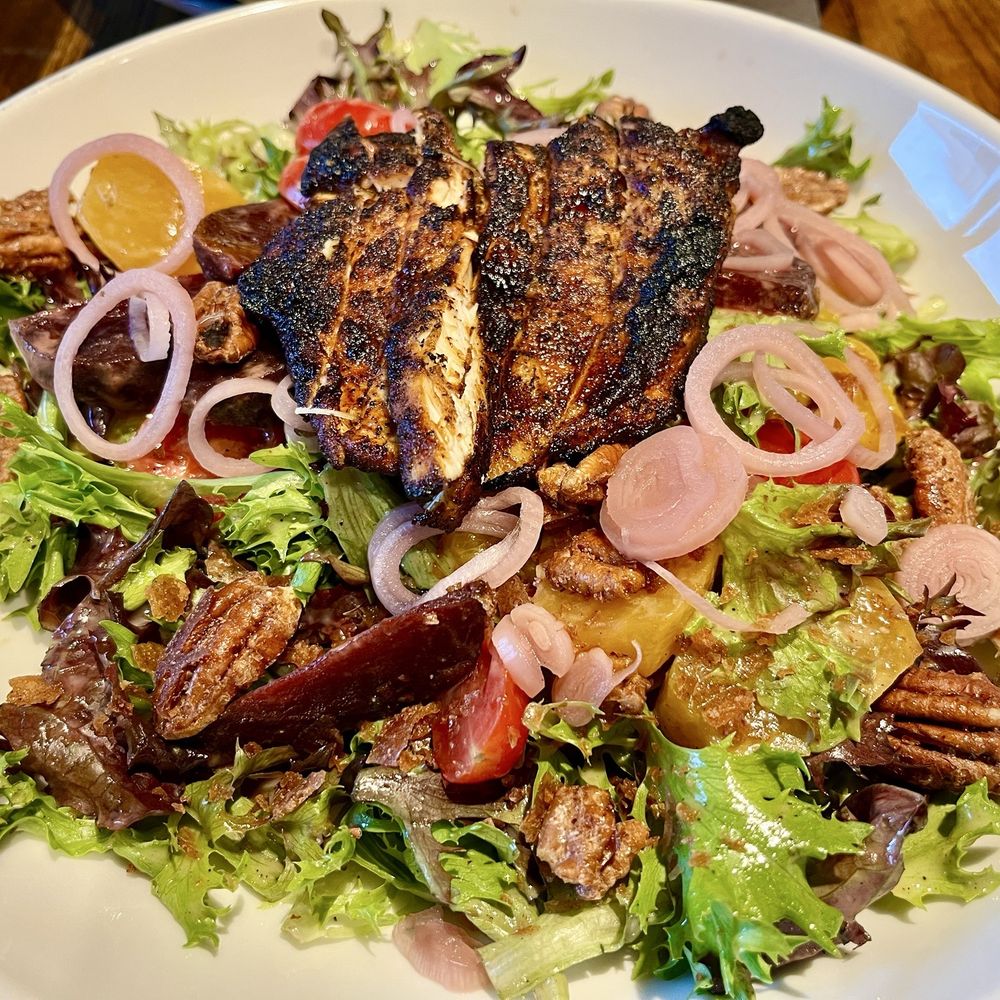 The Brig Pub - Beets & whipped goat cheese salad w/blackened chicken (+$6.5) - Pubs Near Me - Ottawa, Ontario The Brig Pub - Beets & whipped goat cheese salad w/blackened chicken (+$6.5) - Pubs Near Me - Ottawa, Ontario