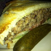 Photo of Reade Street Pub & Kitchen - New York, NY, United States. Half of a chicken salad sandwich. Nuts, raisins & celery really taste good blended in here!