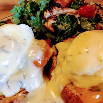 Pip - Veggie eggs benedict w/ salad instead of hash. - Wine Bars Near Me - Edmonton, Alberta