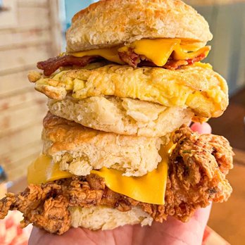 Homestead Kitchen - Fried chicken biscuit and bacon egg and cheese biscuit - Breakfast & Brunch Near Me - Reidsville, North Carolina