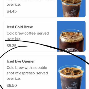 Klatch Coffee - This is a MUST get "iced Eye Opener". - Coffee & Tea Near Me - Carlsbad, California Klatch Coffee - This is a MUST get "iced Eye Opener". - Coffee & Tea Near Me - Carlsbad, California