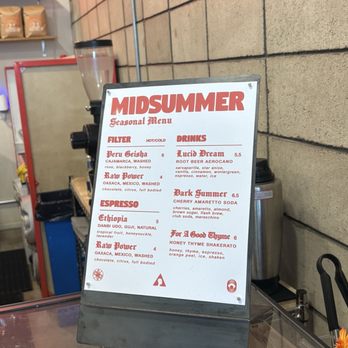Fuzz Coffee - Seasonal menu (aug 2026) - Coffee & Tea Near Me - San Diego, California
