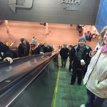 PATH Train World Trade Center Station - My group taking the escalators up - Train Stations Near Me - New York, New York