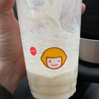Happy Lemon - My nearly empt A1. Green Tea Salted Cheese with boba. - Coffee & Tea Near Me - Fresno, California