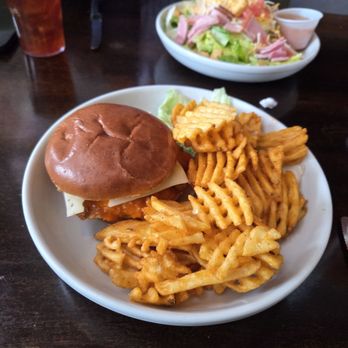 Jerrys Again - Fried Buffalo Chicken Sandwich with waffle fries - American Near Me - Atchison, Kansas