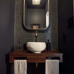 Inner Loop Design - Arlington home featured in Grey magazine powder bath