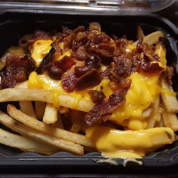 Wendy's - looks kinda small for a large. Baconator Fries (very strong cheese) - Burgers Near Me - Lowell, Massachusetts Wendy's - looks kinda small for a large. Baconator Fries (very strong cheese) - Burgers Near Me - Lowell, Massachusetts