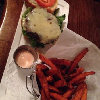 Thunder Burger & Bar - Love Me Tender Burger with sweet potato fries and a ginger aioli - Burgers Near Me - Washington, DC, District of Columbia Thunder Burger & Bar - Love Me Tender Burger with sweet potato fries and a ginger aioli - Burgers Near Me - Washington, DC, District of Columbia