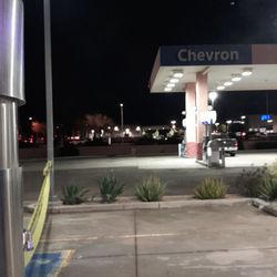Chevron - Vacuums taped off to allow customers to freely stop by