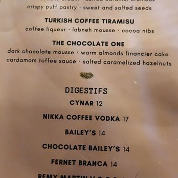 Zizi - Dessert menu - Mediterranean Near Me - New York, New York