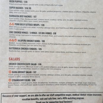 OMC Smokehouse - Menu - Barbeque Near Me - Duluth, Minnesota