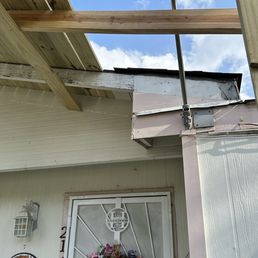 This is the unfinished, roofing mess that the elderly worker employed by Texas Squad's left us with!!!