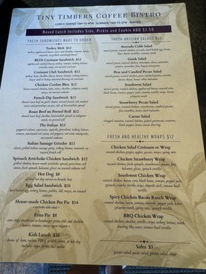 Menu photo 2 Tiny Timbers Coffee Bistro South Fork, CO