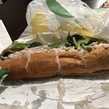 Subway - This is to be a toasted wheat tuna with Swiss. Wasn't toasted, piled it to a certain spot of the fresh bread, had only 1 slice of Swiss. - Sandwiches Near Me - San Antonio, Texas