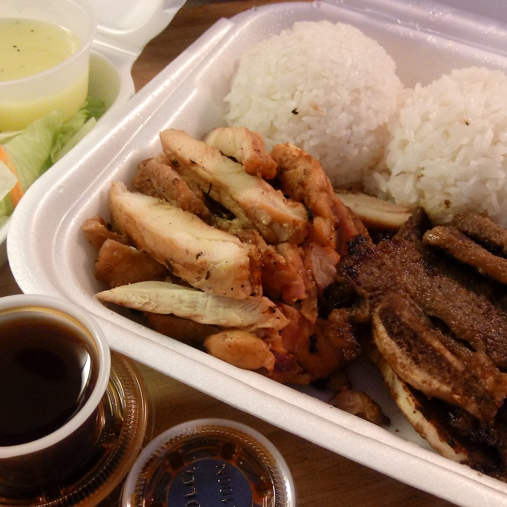 Enjoy Teriyaki - Rib & Chicken Combo with extra teriyaki sauce, iceberg salad (slivers of carrot) with creamy citrus poppy dressing. - Japanese Near Me - Lake Oswego, Oregon Enjoy Teriyaki - Rib & Chicken Combo with extra teriyaki sauce, iceberg salad (slivers of carrot) with creamy citrus poppy dressing. - Japanese Near Me - Lake Oswego, Oregon