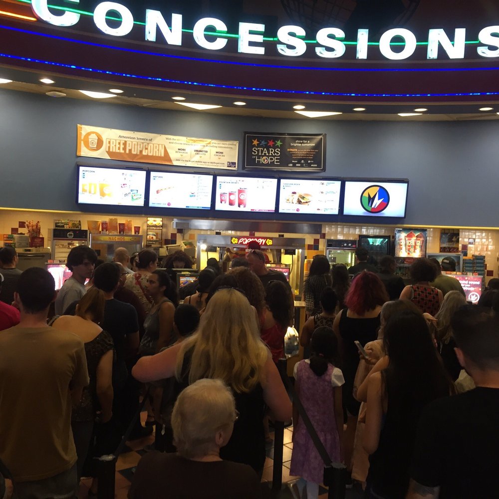 Regal Atlas Park - 4:40 on a Saturday afternoon & lines are very long. This shows the concession stand, but the ticket booth was even worse. - Cinema Near Me - Glendale, New York Regal Atlas Park - 4:40 on a Saturday afternoon & lines are very long. This shows the concession stand, but the ticket booth was even worse. - Cinema Near Me - Glendale, New York