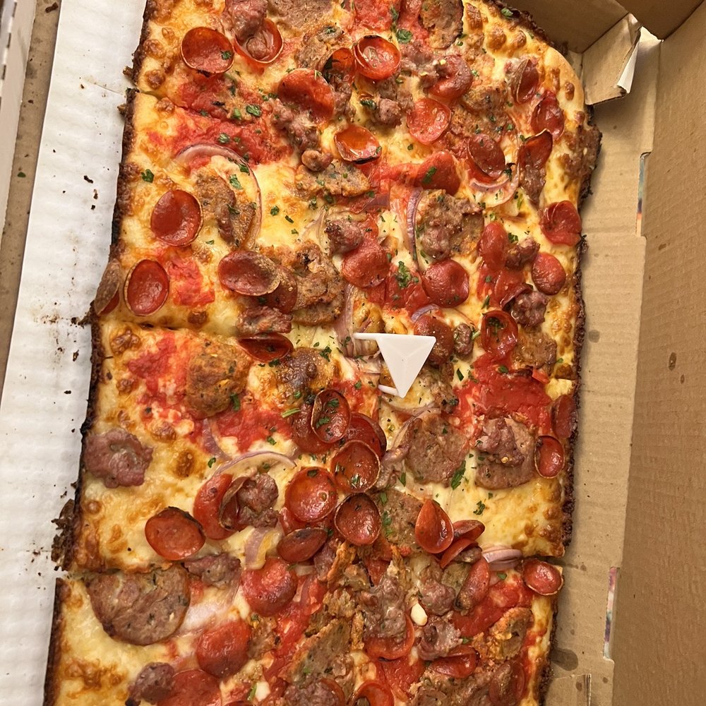 Prime Pizza - Meat Lovers - square Sicilian pie - Pizza Near Me - Burbank, California Prime Pizza - Meat Lovers - square Sicilian pie - Pizza Near Me - Burbank, California