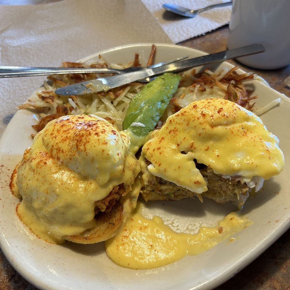 Huckleberry's - Crab Cake Benedict - Breakfast & Brunch Near Me - Fairfield, California Huckleberry's - Crab Cake Benedict - Breakfast & Brunch Near Me - Fairfield, California