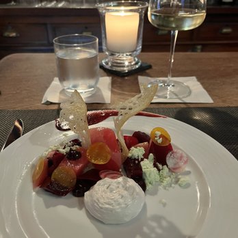 The Elm - Roasted beets. So beautiful like a work of art.  Delicious as well. - Cocktail Bars Near Me - Great Barrington, Massachusetts