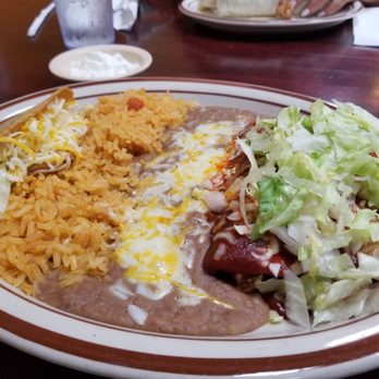 Casa Jimenez - #57 I believe  it's the 3 item combination.  2 enchiladas,  1 shredded beef taco - Mexican Near Me - Murrieta, California