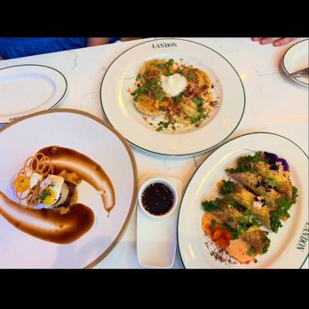 The Landon - 10k scallops, ravioli (only dish we didn't love) and tuna cannoli - American Near Me - Tampa, Florida The Landon - 10k scallops, ravioli (only dish we didn't love) and tuna cannoli - American Near Me - Tampa, Florida