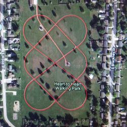 Heart to Heart Walking Park - Google Maps view of the park loop (1 mile)